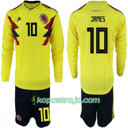 Billiga Fotbollströjor Colombia James 10 Barn VM 2018 Hemma tröja Långärmad
